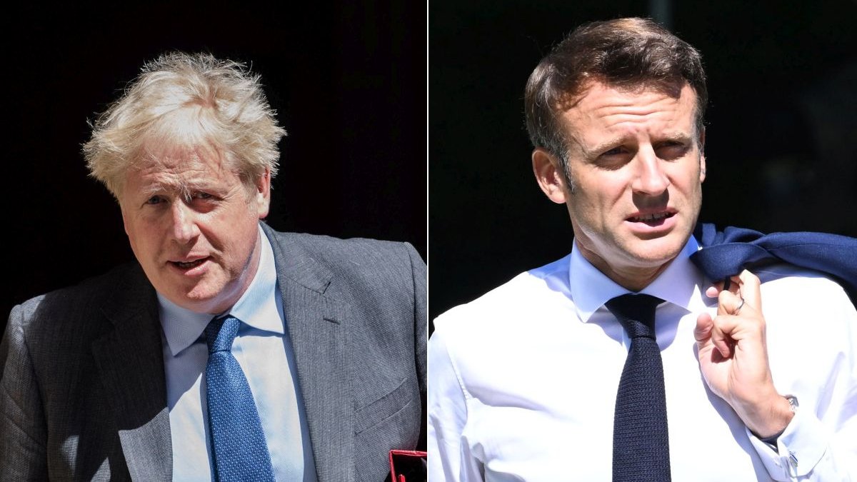 Boris Johnson și Emmanuel Macron - sursa foto - antena3.ro