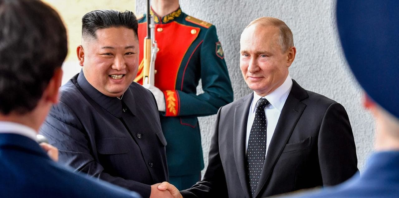 Kim Jong Un și Vladimir Putin - sursa foto - telegraph.md