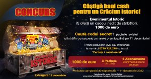 Concurs Evenimentul Istoric! Cumpără noul număr și intră în cursa pentru marele premiu de 1000 euro!