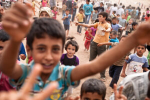 Copii din tabăra de refugiați Atmeh, Siria, Sursa foto: dreamstime.com