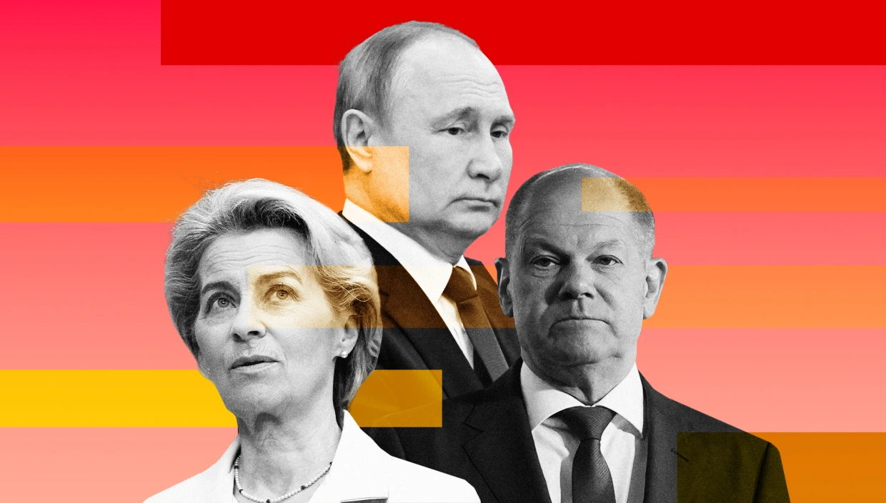 von del Leyen, Olaf, Putin (sursă foto: nbc.com)