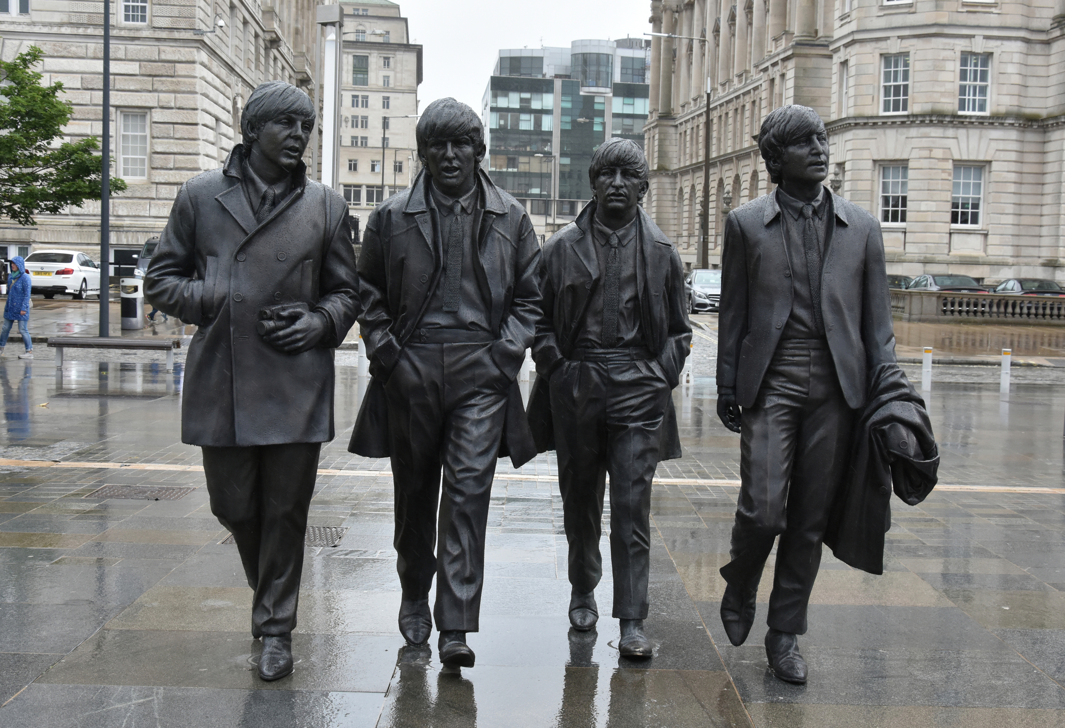 Statuia celor patru membrii ai trupei The Beatles, în Liverpool. Sursă foto: Dreamstime