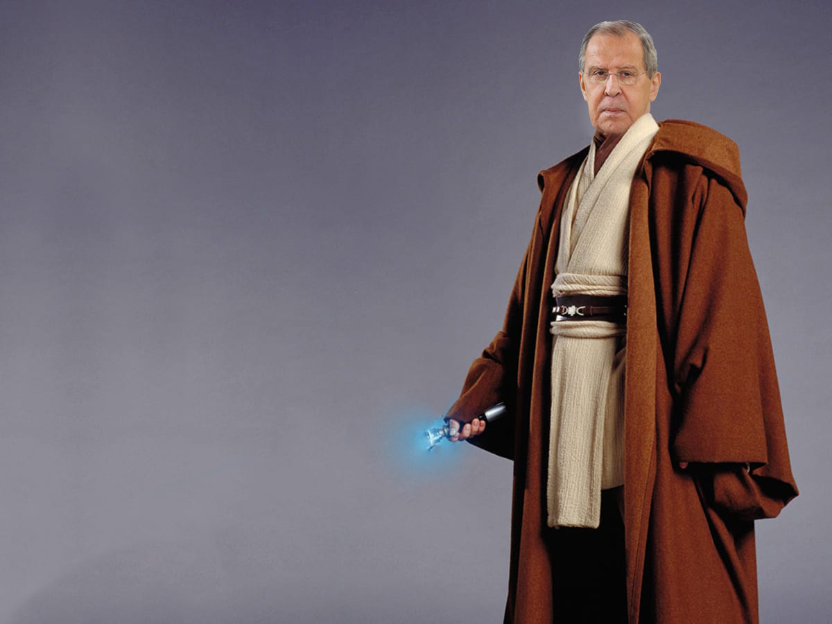 Ministrul Lavrov în postură de maestru Jedi, Sursa foto: Twitter