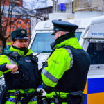 Poliția din centrul orașului Belfast în timpul sărbătorii de Ziua Sfântului Patrick 2018, Sursa foto dreamstime.com