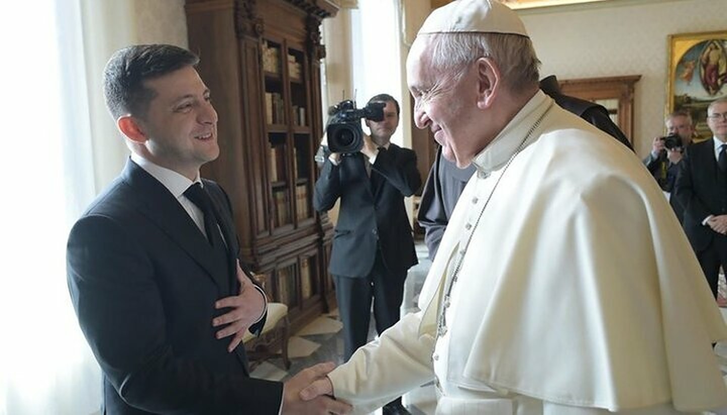 Volodimir Zelenski și Papa Francisc Sursă foto spzh.news