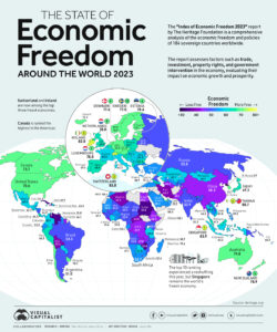 Indicele anual al libertății economice Sursa visualcapitalist.com