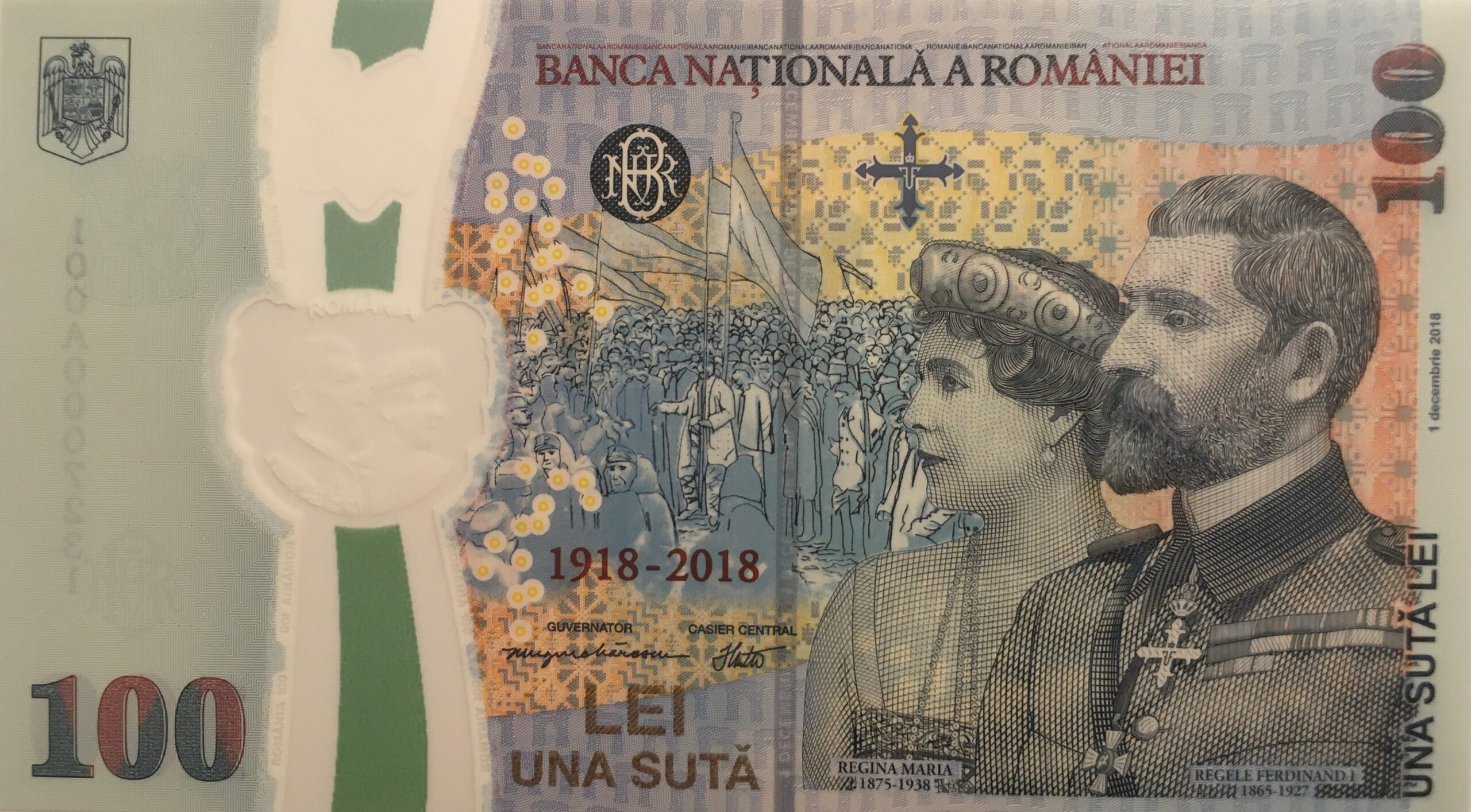 bancnotă 100 de lei centenar (sursă foto: numismatic)