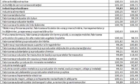 Indicele preţurilor producţiei pe secţiuni şi diviziuni: sursă foto- arhivă